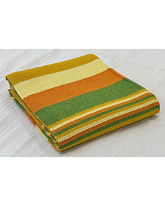Cotton Bedspread Throw - Chunky Stripe - Citrus