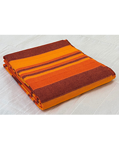 Cotton Bedspread Throw - Chunky Stripe - Sunset