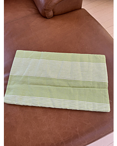 Cotton Bedspread Throw - White Pinstripe - Lime