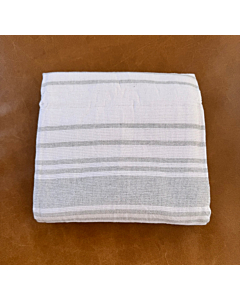 Cotton Towel - Dual Texture - White & Light Grey
