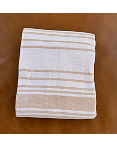 Cotton Towel - Dual Texture - White & Light Tan