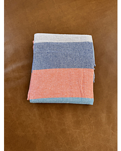 Cotton Towel - Dual Texture - Coral & Blue