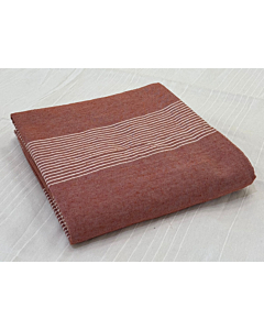 Cotton Bedspread Throw - White Pinstripe - Redwood